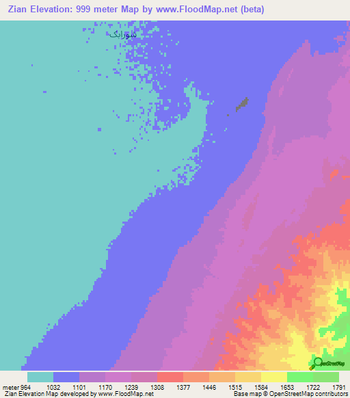 Zian,Afghanistan Elevation Map