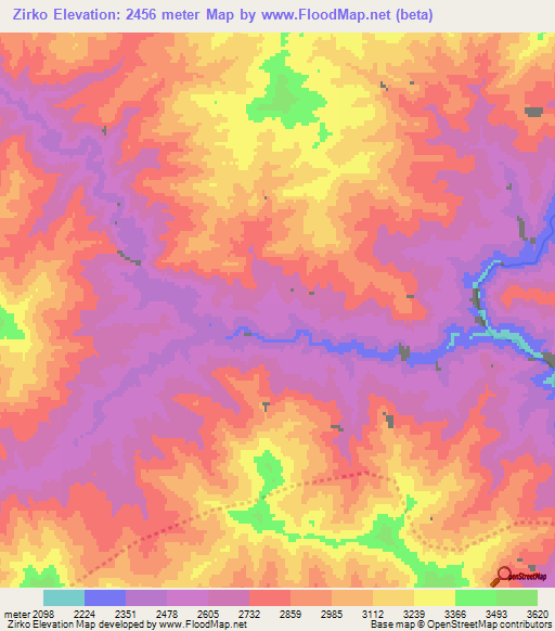 Zirko,Afghanistan Elevation Map