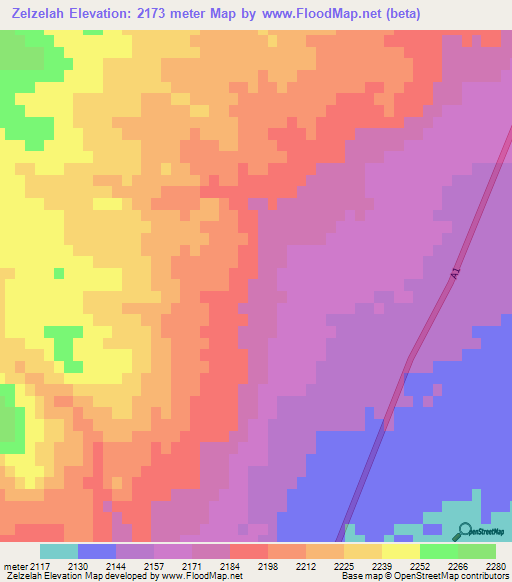 Zelzelah,Afghanistan Elevation Map