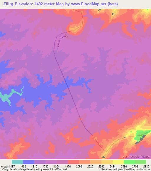 Zilirg,Afghanistan Elevation Map