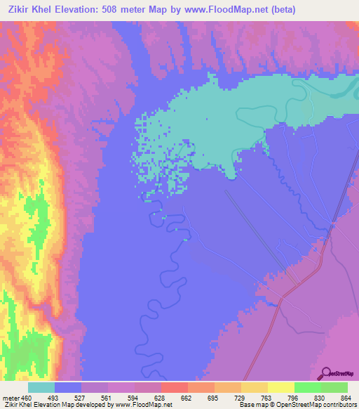 Zikir Khel,Afghanistan Elevation Map
