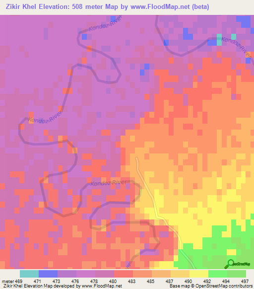 Zikir Khel,Afghanistan Elevation Map