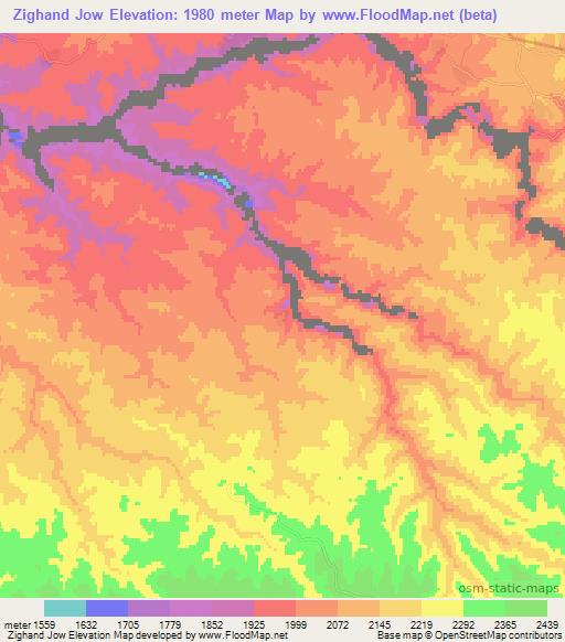 Zighand Jow,Afghanistan Elevation Map
