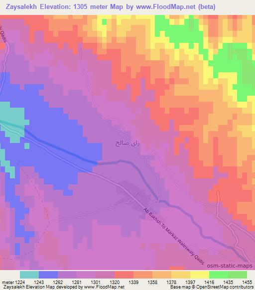 Zaysalekh,Afghanistan Elevation Map