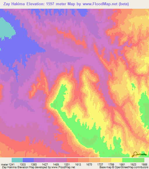Zay Hakima,Afghanistan Elevation Map