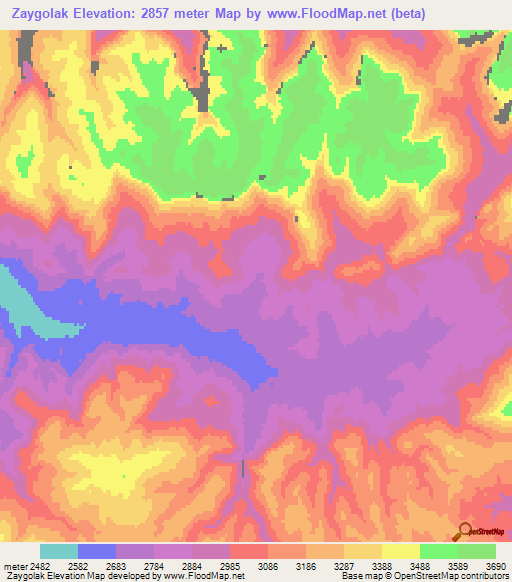 Zaygolak,Afghanistan Elevation Map