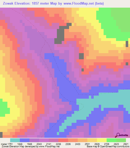 Zowak,Afghanistan Elevation Map