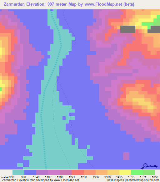 Zarmardan,Afghanistan Elevation Map