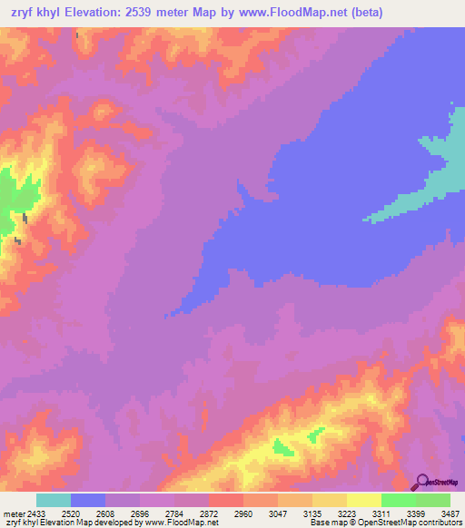 zryf khyl,Afghanistan Elevation Map