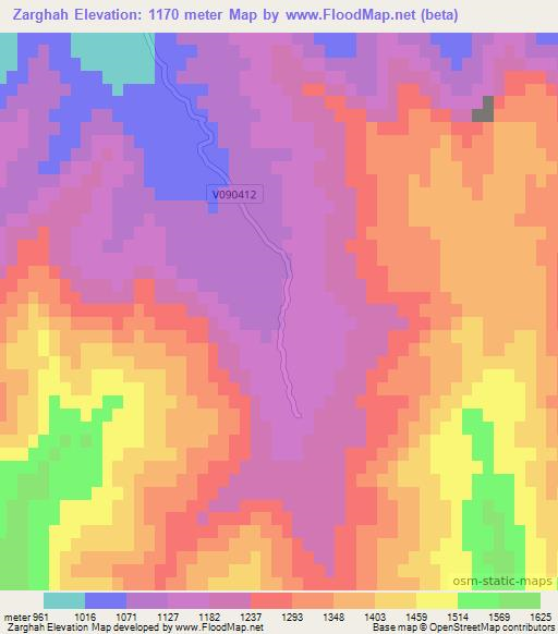 Zarghah,Afghanistan Elevation Map