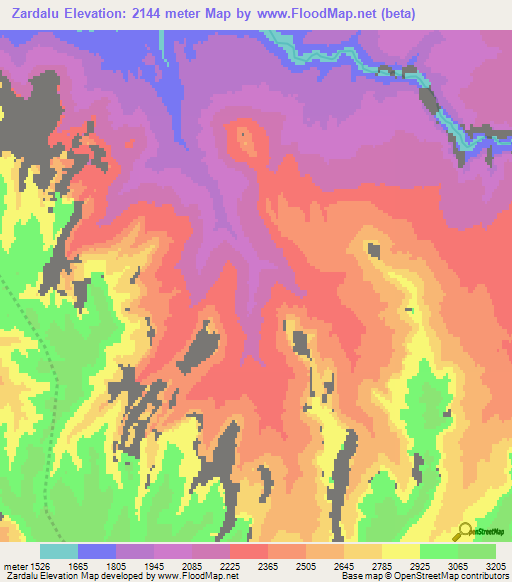 Zardalu,Afghanistan Elevation Map