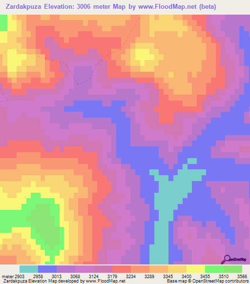 Zardakpuza,Afghanistan Elevation Map