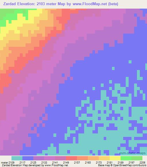 Zardad,Afghanistan Elevation Map