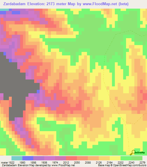 Zardabadam,Afghanistan Elevation Map