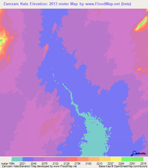 Zamzam Kala,Afghanistan Elevation Map
