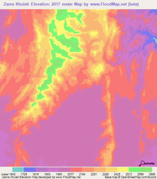 Zame Khulah,Afghanistan Elevation Map