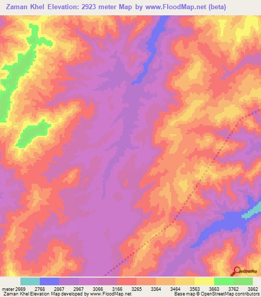 Zaman Khel,Afghanistan Elevation Map