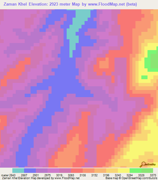Zaman Khel,Afghanistan Elevation Map