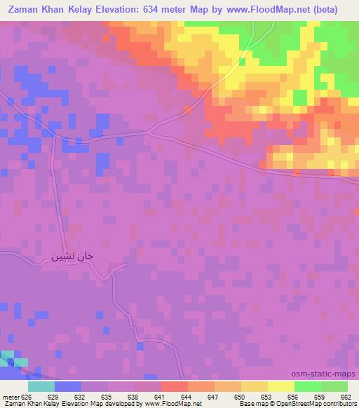 Zaman Khan Kelay,Afghanistan Elevation Map