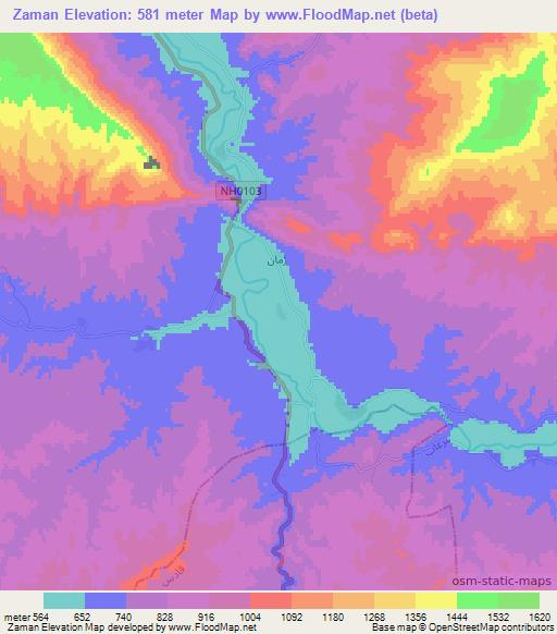 Zaman,Afghanistan Elevation Map