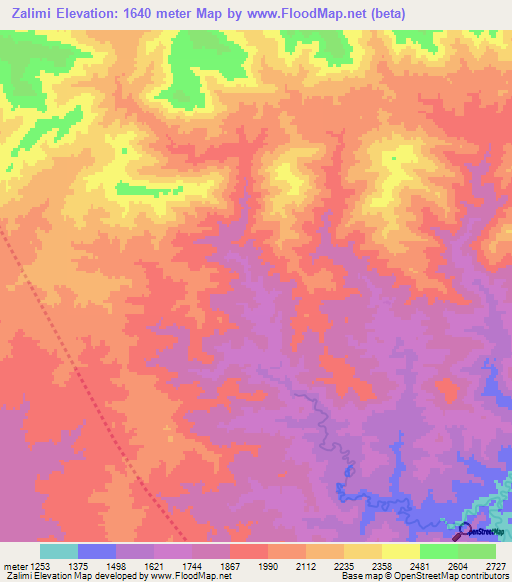 Zalimi,Afghanistan Elevation Map