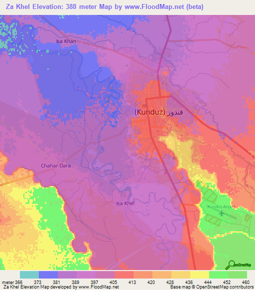 Za Khel,Afghanistan Elevation Map