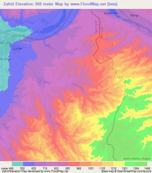 Zahid,Afghanistan Elevation Map