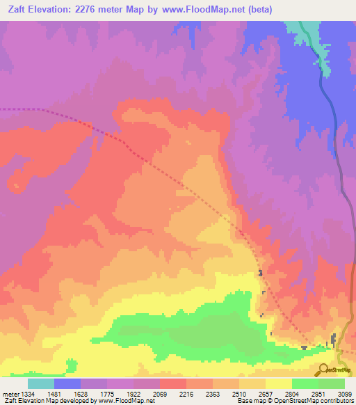 Zaft,Afghanistan Elevation Map