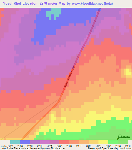 Yosuf Khel,Afghanistan Elevation Map