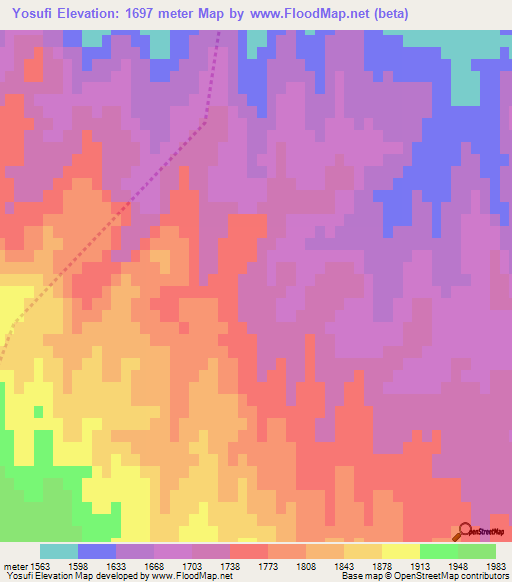 Yosufi,Afghanistan Elevation Map