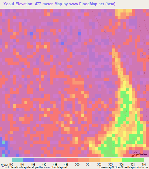 Yosuf,Afghanistan Elevation Map