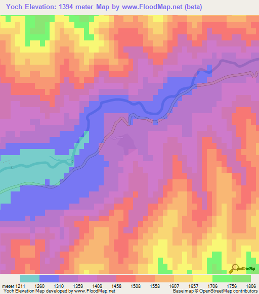 Yoch,Afghanistan Elevation Map