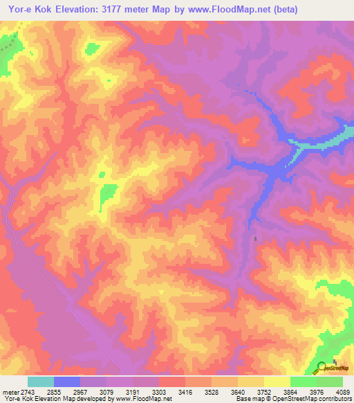 Yor-e Kok,Afghanistan Elevation Map