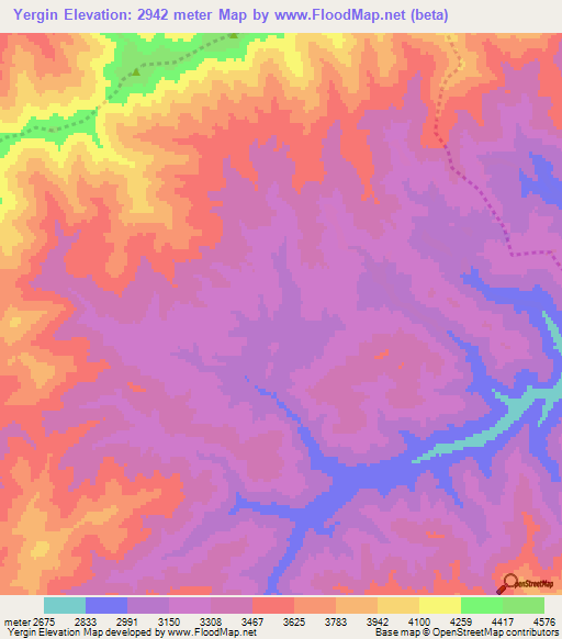 Yergin,Afghanistan Elevation Map