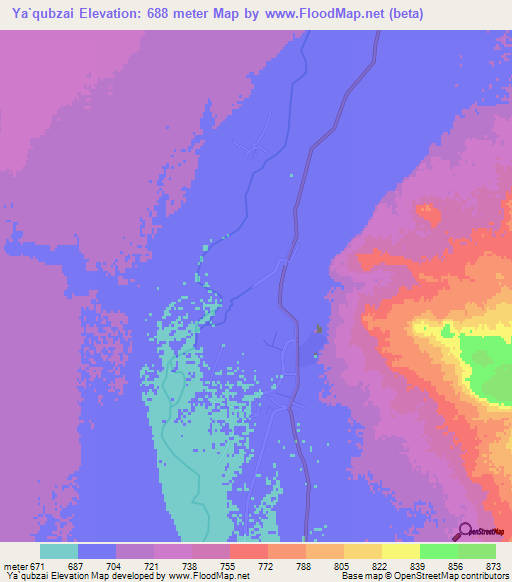 Ya`qubzai,Afghanistan Elevation Map