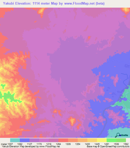 Yakubi,Afghanistan Elevation Map