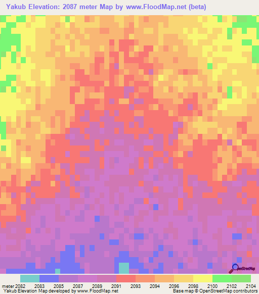 Yakub,Afghanistan Elevation Map