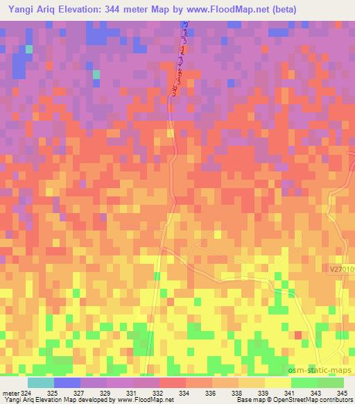 Yangi Ariq,Afghanistan Elevation Map