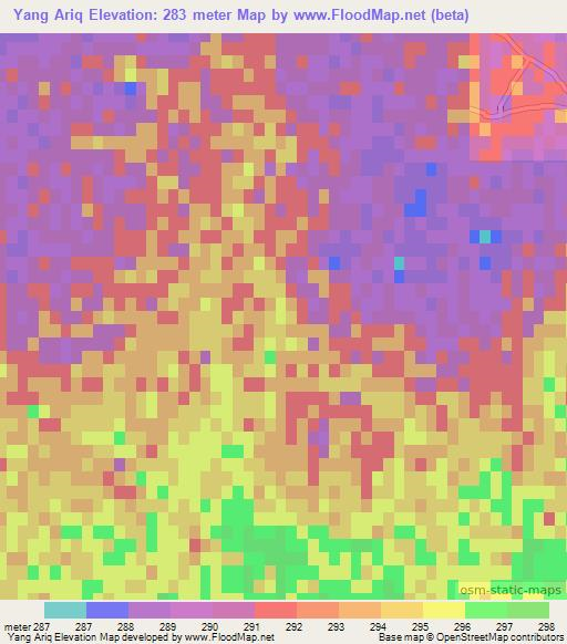 Yang Ariq,Afghanistan Elevation Map