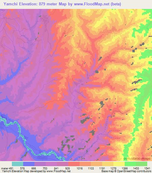 Yamchi,Afghanistan Elevation Map