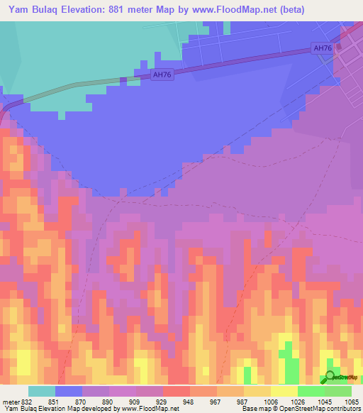 Yam Bulaq,Afghanistan Elevation Map