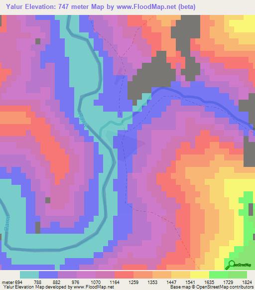 Yalur,Afghanistan Elevation Map