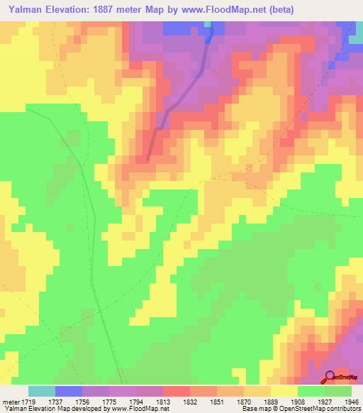 Yalman,Afghanistan Elevation Map