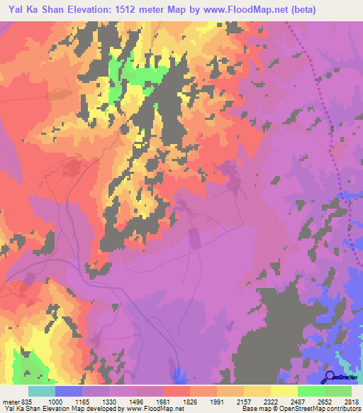 Yal Ka Shan,Afghanistan Elevation Map