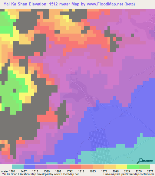Yal Ka Shan,Afghanistan Elevation Map