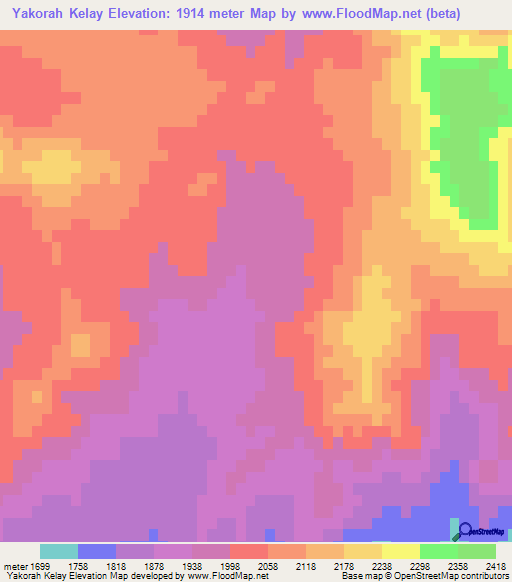 Yakorah Kelay,Afghanistan Elevation Map