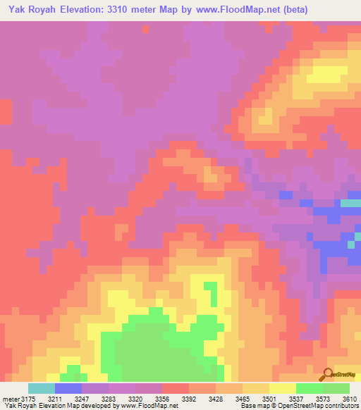 Yak Royah,Afghanistan Elevation Map