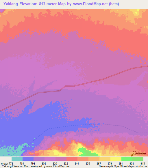 Yaklang,Afghanistan Elevation Map