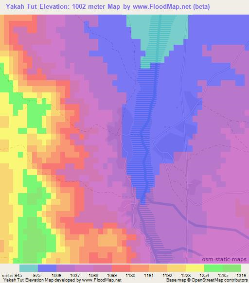 Yakah Tut,Afghanistan Elevation Map