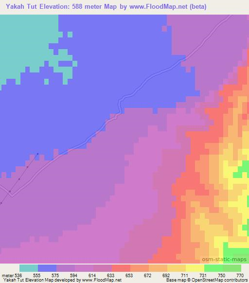 Yakah Tut,Afghanistan Elevation Map